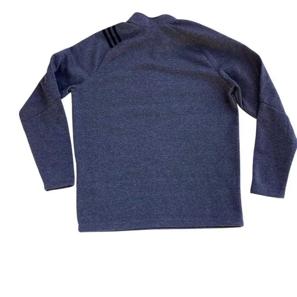 Adidas Men's Gray Fleece Quarter Zip Pullover Top Size‎ L Golf Casual
